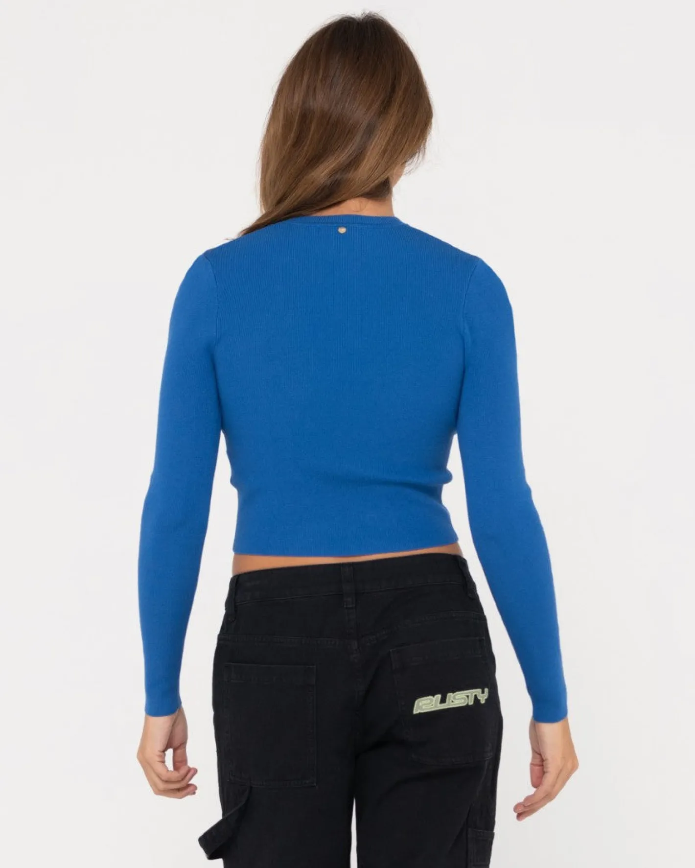 Sale Amelia Cropped Long Sleeve Knit Top Womens Fashion Tops