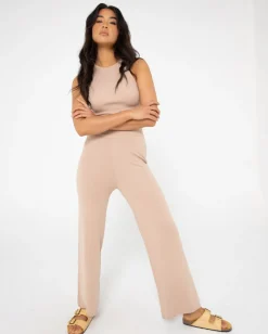 Online Amelia High Waisted Wide Leg Knit Pant Womens Pants
