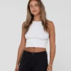 Outlet Amelia Knit Racer Crop Tank Top Womens Tees & Tanks