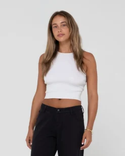 Outlet Amelia Knit Racer Crop Tank Top Womens Tees & Tanks