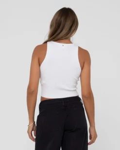 Outlet Amelia Knit Racer Crop Tank Top Womens Tees & Tanks