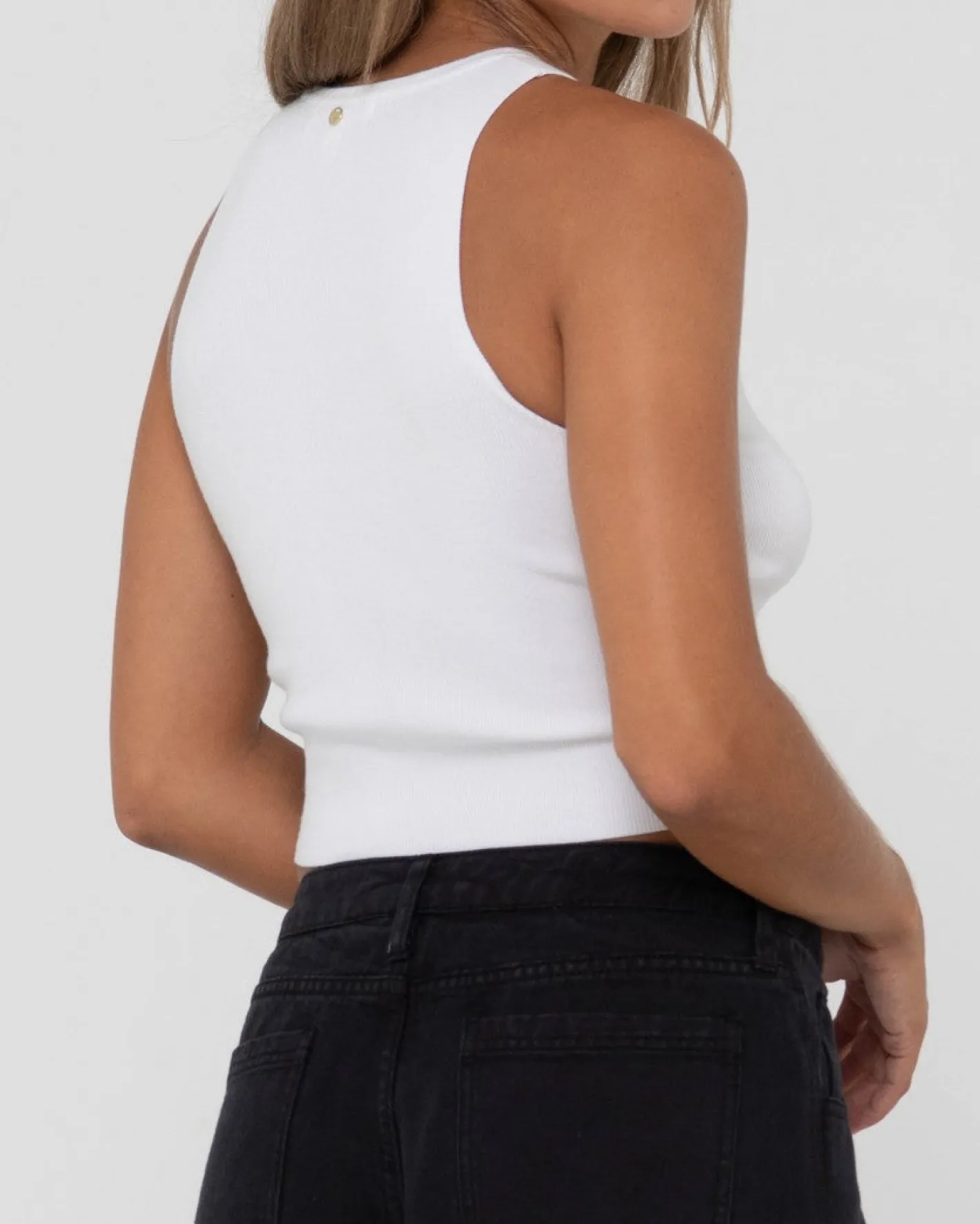 Outlet Amelia Knit Racer Crop Tank Top Womens Tees & Tanks