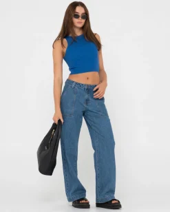 New Amelia Knit Racer Crop Tank Top Womens Tees & Tanks
