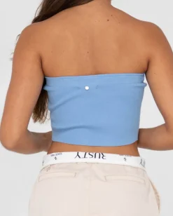 Sale Amelia Strapless Knit Crop Top Womens Fashion Tops