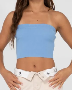 Sale Amelia Strapless Knit Crop Top Womens Fashion Tops