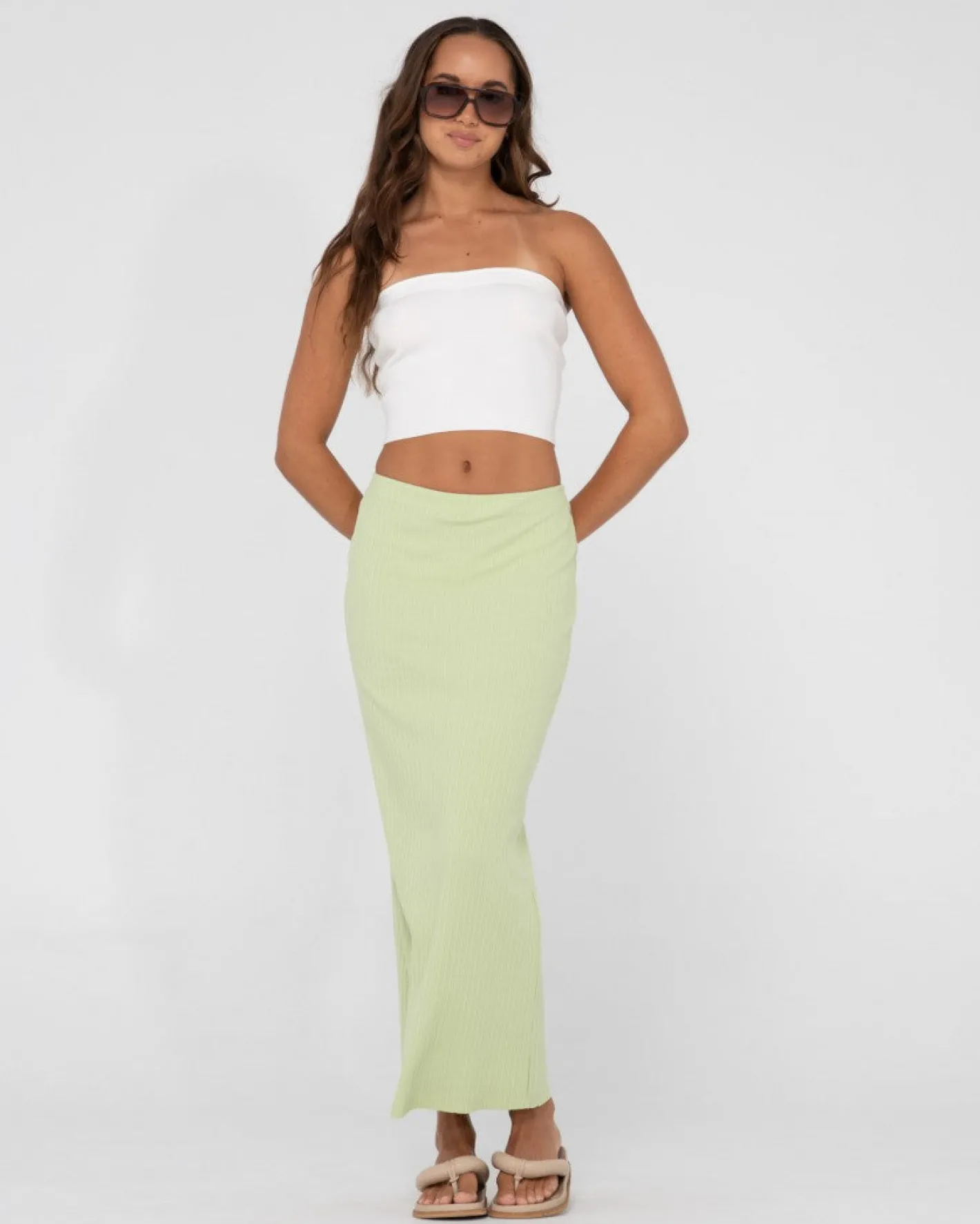 Cheap Amelia Strapless Knit Crop Top Womens Fashion Tops