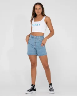 Store 1985 Baby Graphic Crop Tank Top Womens Tees & Tanks