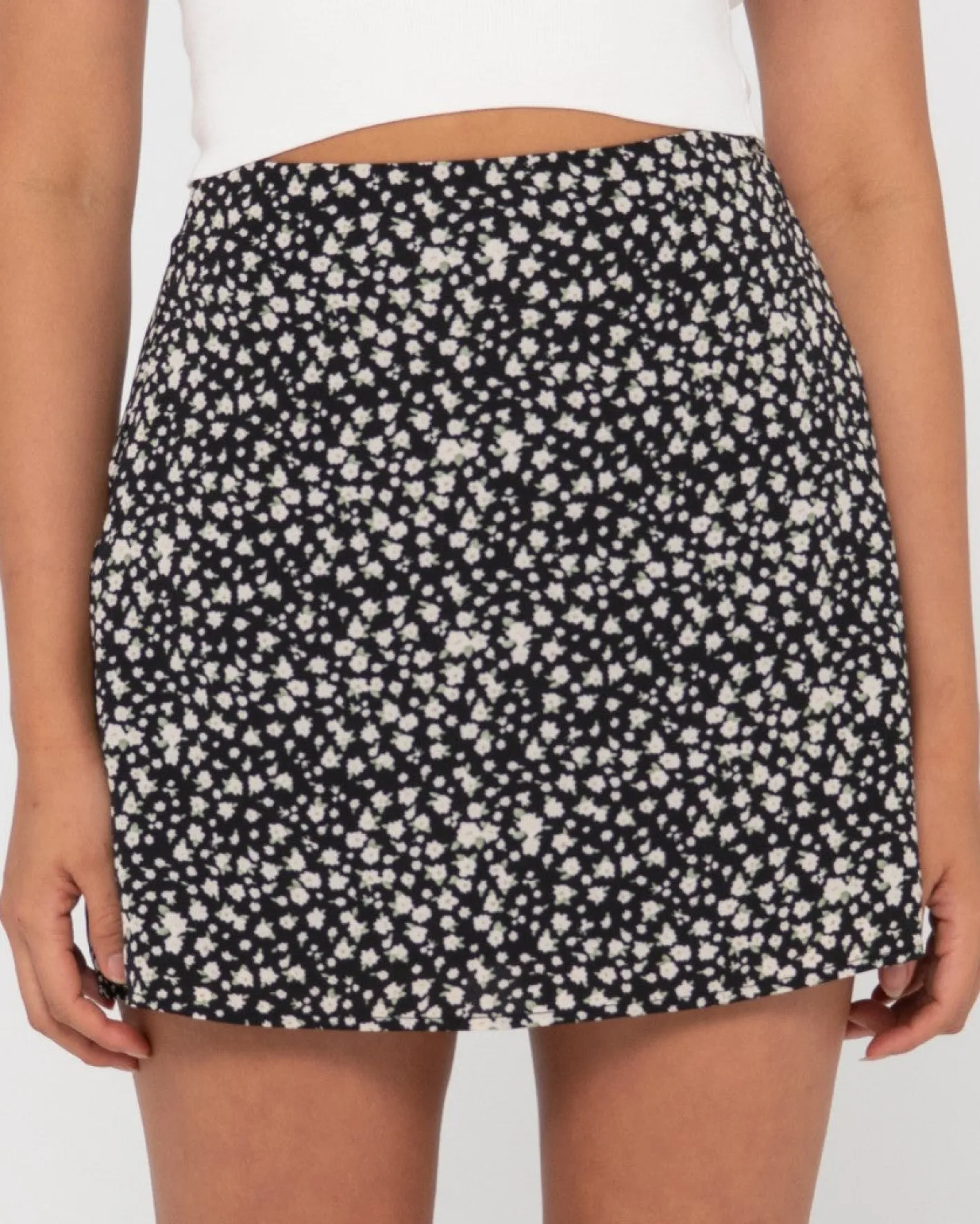 Cheap Balnear Floral High Waisted Mini Skirt Womens Skirts