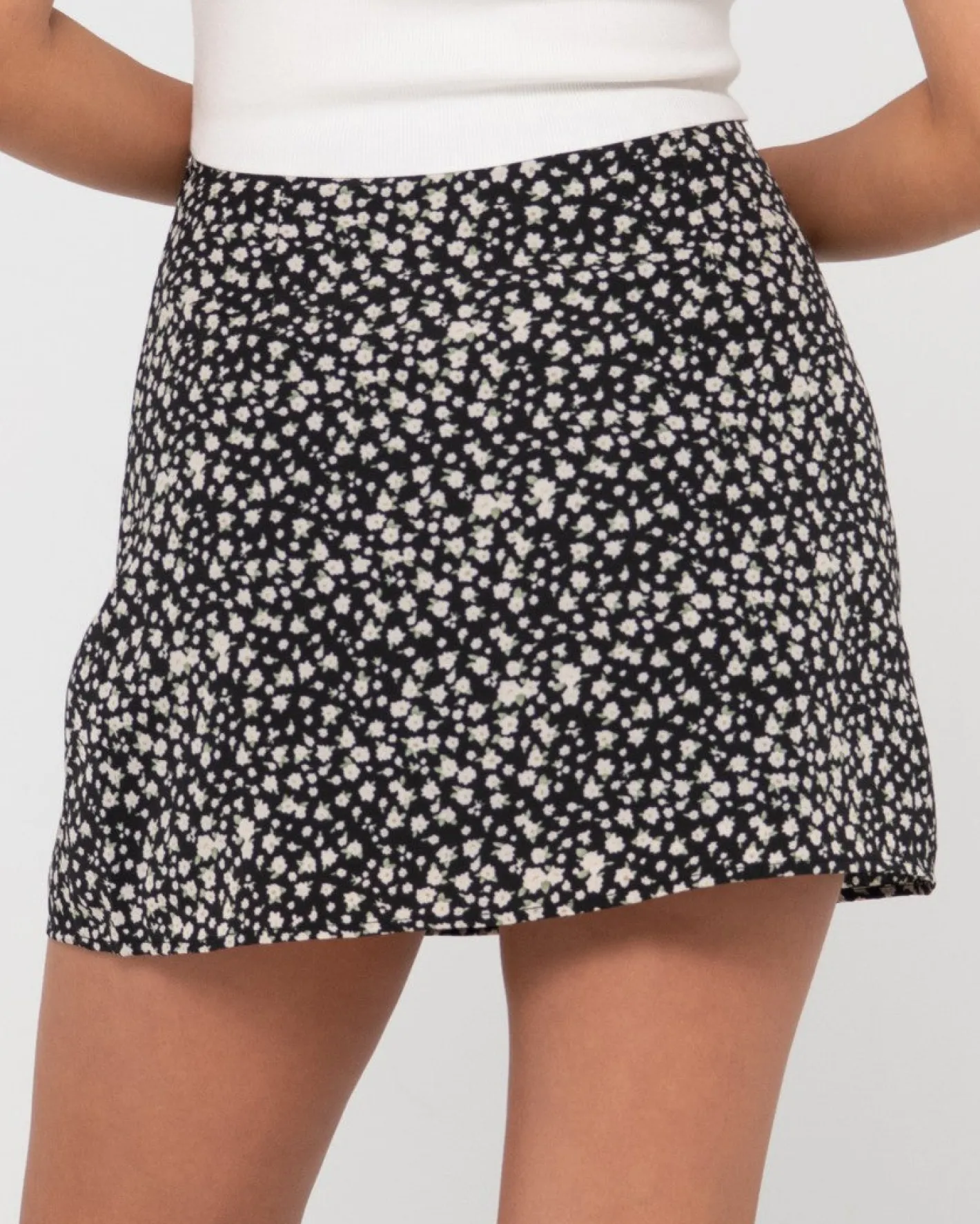 Cheap Balnear Floral High Waisted Mini Skirt Womens Skirts