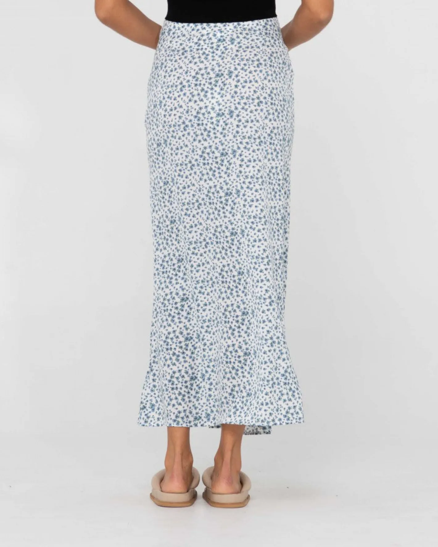 Flash Sale Balnear Floral Printed High Waisted Midi Skirt Womens Skirts