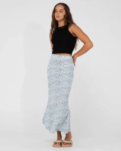 Flash Sale Balnear Floral Printed High Waisted Midi Skirt Womens Skirts
