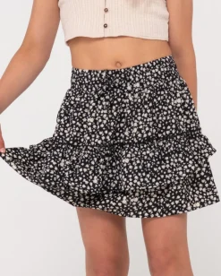 Hot Balnear Floral Printed Mini Skirt Girls Kids Bottoms