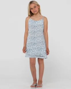Best Balnear Floral Printed Mini Dress Girls Kids Dresses