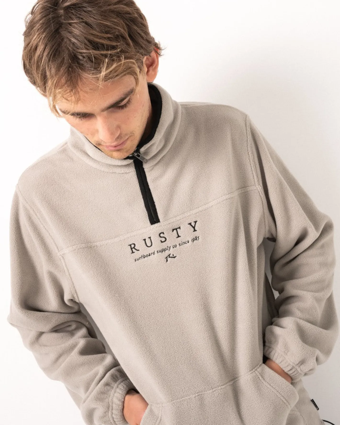 Shop Big Bang 1/4 Zip Polar Fleece Mens Hoodies & Fleece