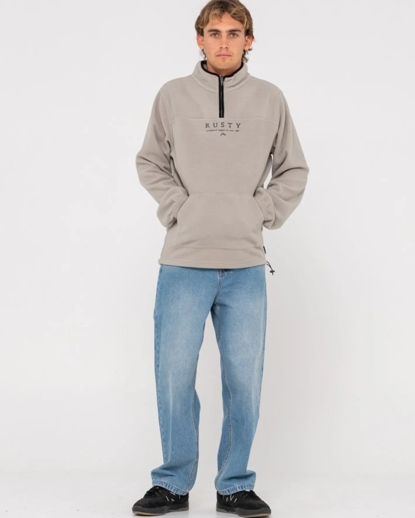 Shop Big Bang 1/4 Zip Polar Fleece Mens Hoodies & Fleece