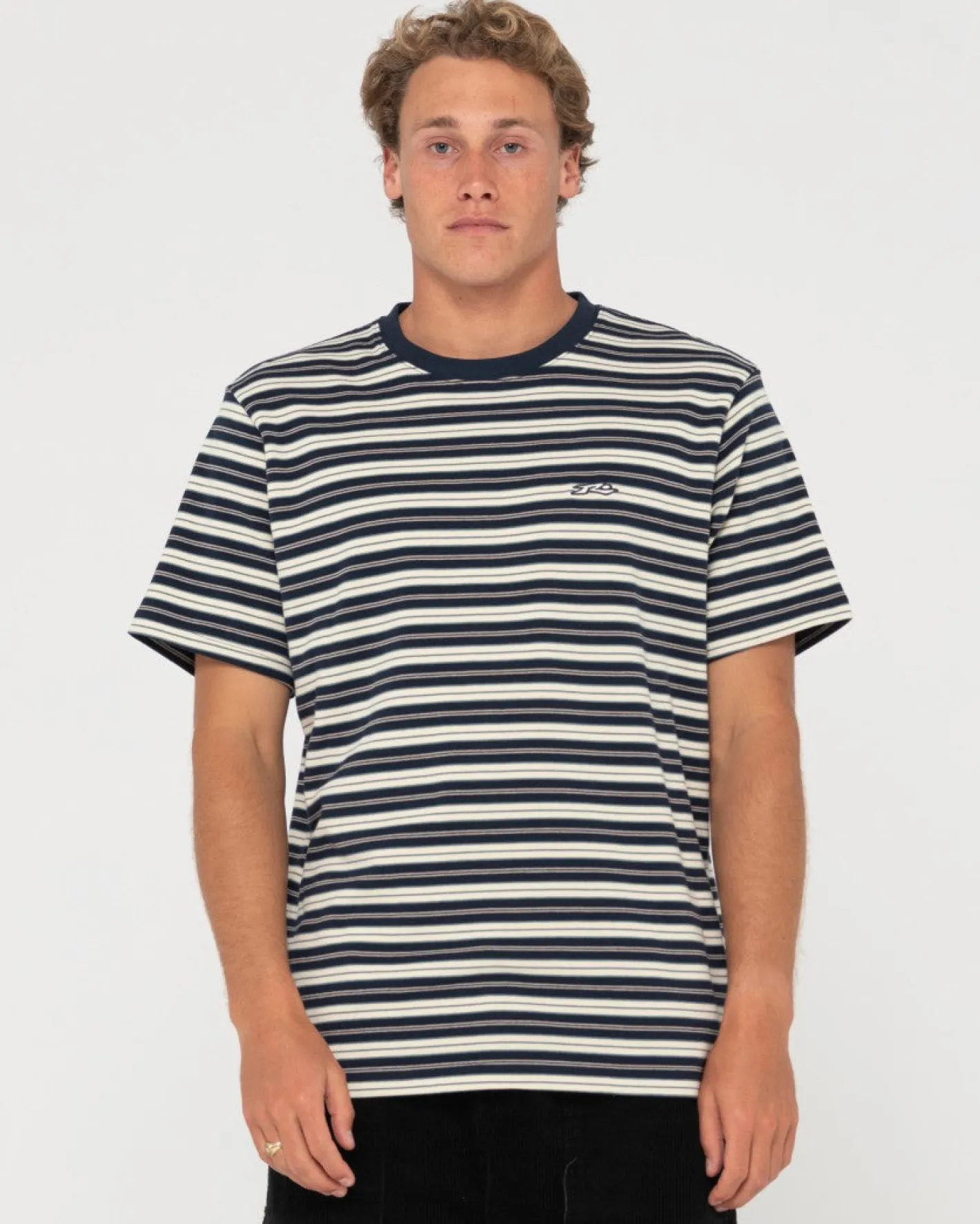 Cheap Biscuits Striped Short Sleeve Tee Mens Tees