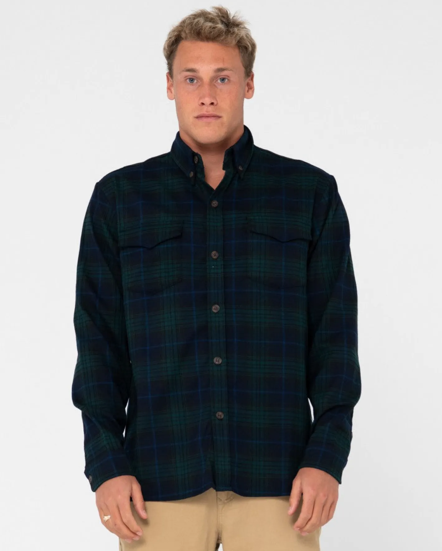 Store Black Watch Long Sleeve Flannel Shirt Mens Shirts