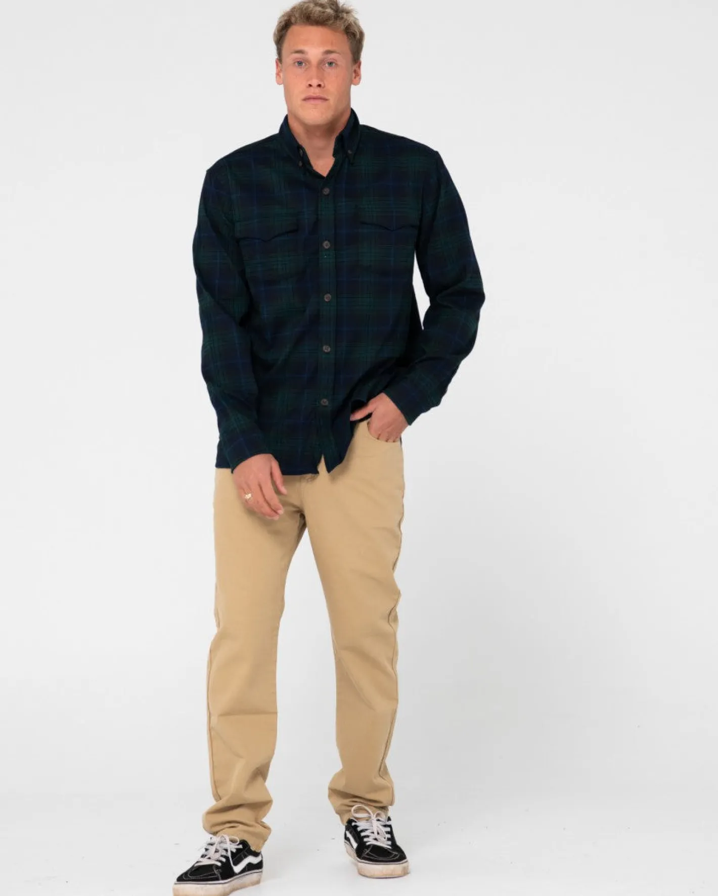 Store Black Watch Long Sleeve Flannel Shirt Mens Shirts