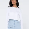 Clearance Blanks Long Sleeve Baby Tee Womens Tees & Tanks