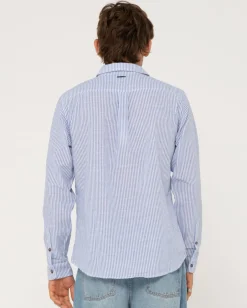New Boat Day Linen Long Sleeve Shirt Mens Shirts