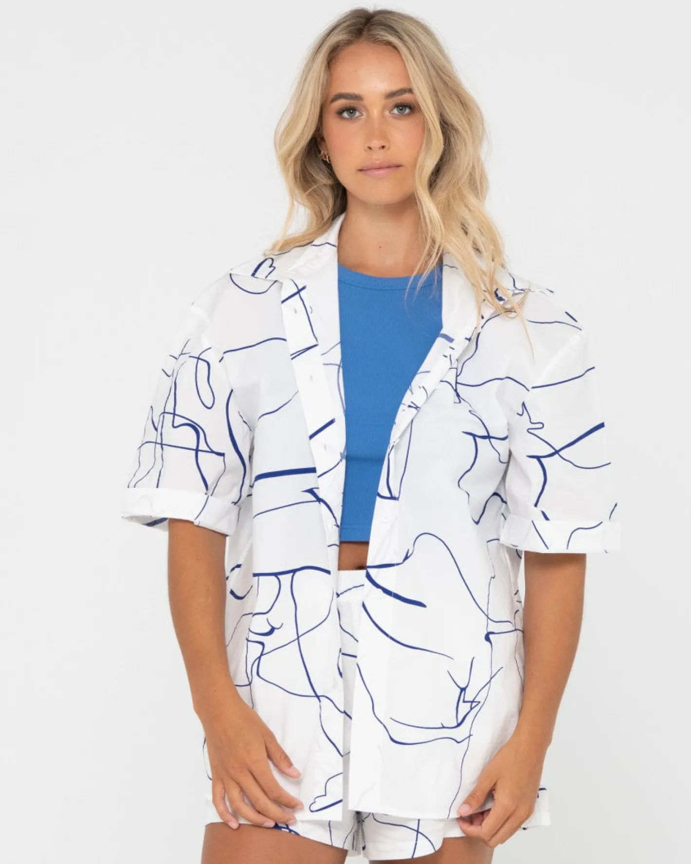 Best Sale Brush Strokes Short Sleeve Shirt Womens Shirts
