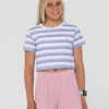 Cheap Camila Stripe Cropped Teee Girls Kids Tops