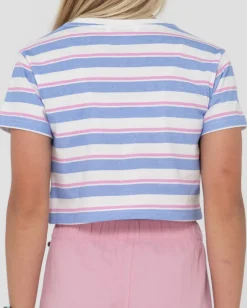 Cheap Camila Stripe Cropped Teee Girls Kids Tops