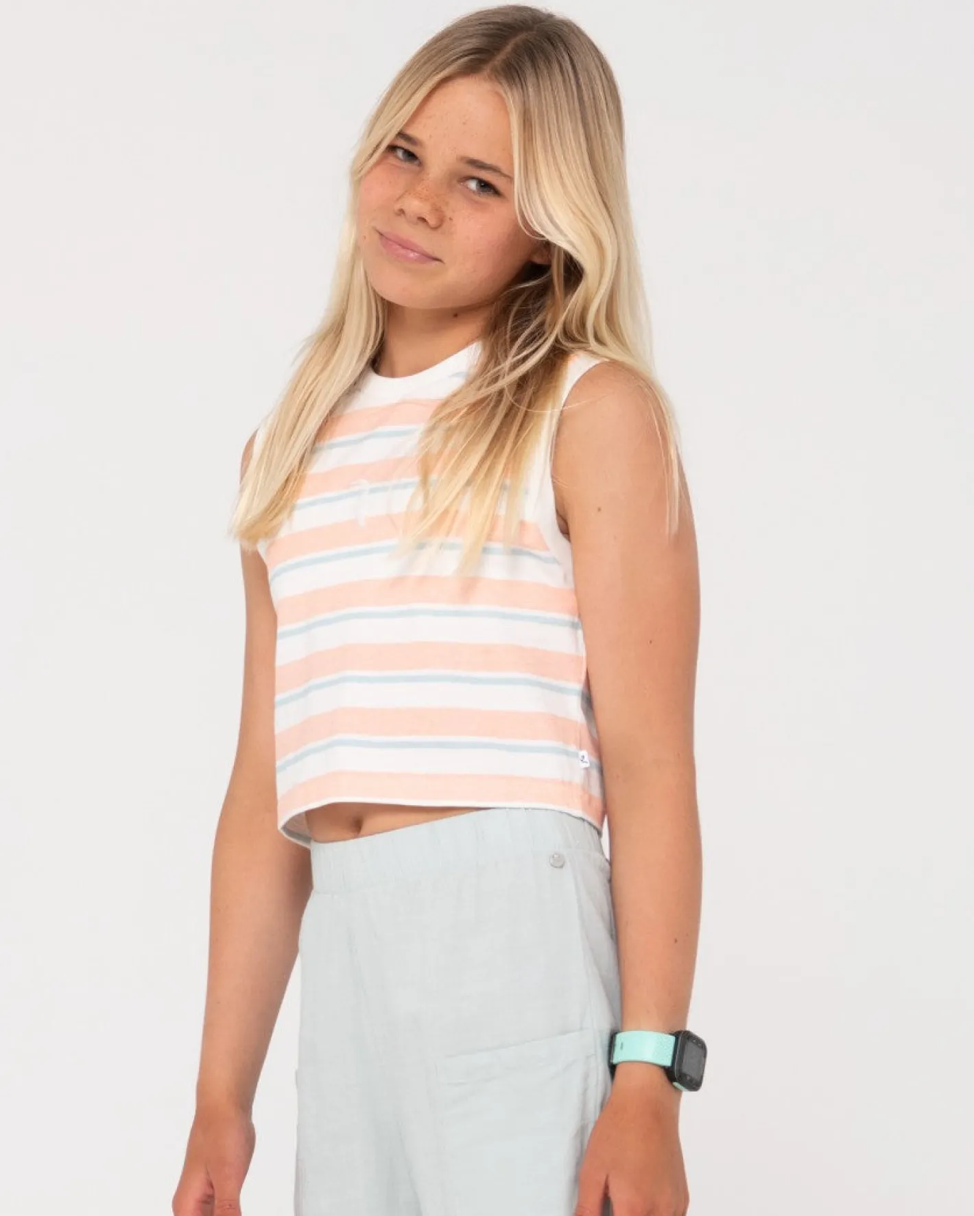 Fashion Camila Stripe Muscle Tank Girls Kids Tops