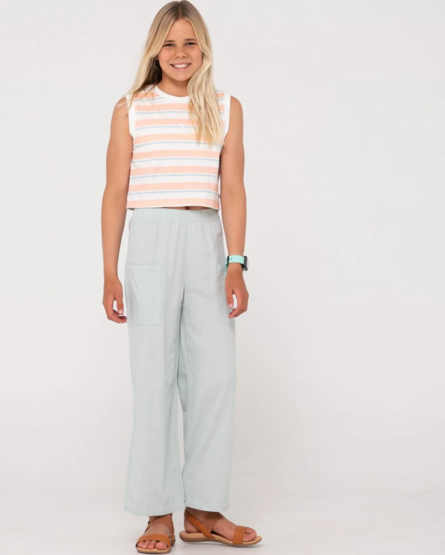 Fashion Camila Stripe Muscle Tank Girls Kids Tops