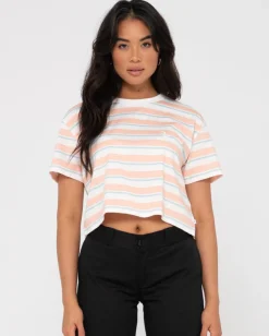 Store Camila Stripe Relaxed Crop Tee Womens Tees & Tanks