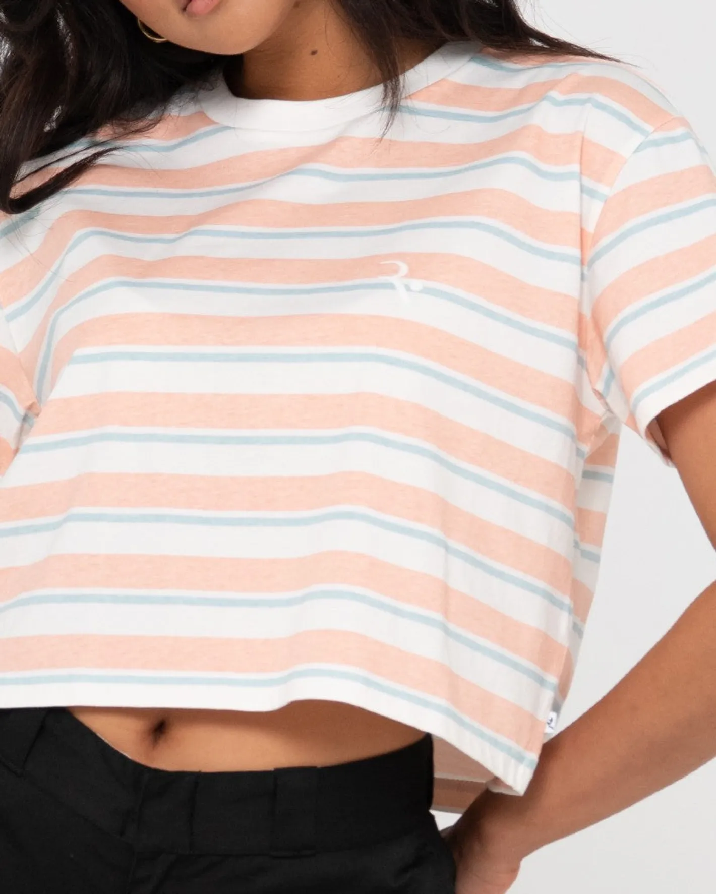 Store Camila Stripe Relaxed Crop Tee Womens Tees & Tanks