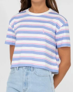 Flash Sale Camila Stripe Relaxed Crop Tee Womens Tees & Tanks