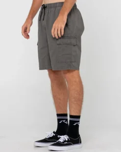 Store Camper Vintage Wash Cargo Elastic Short Mens Shorts