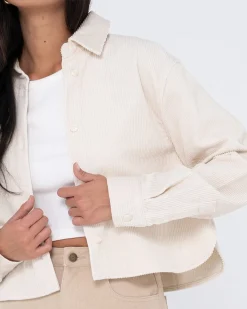 Clearance Carmen Cord Overshirt Jacket Womens Fashion Tops