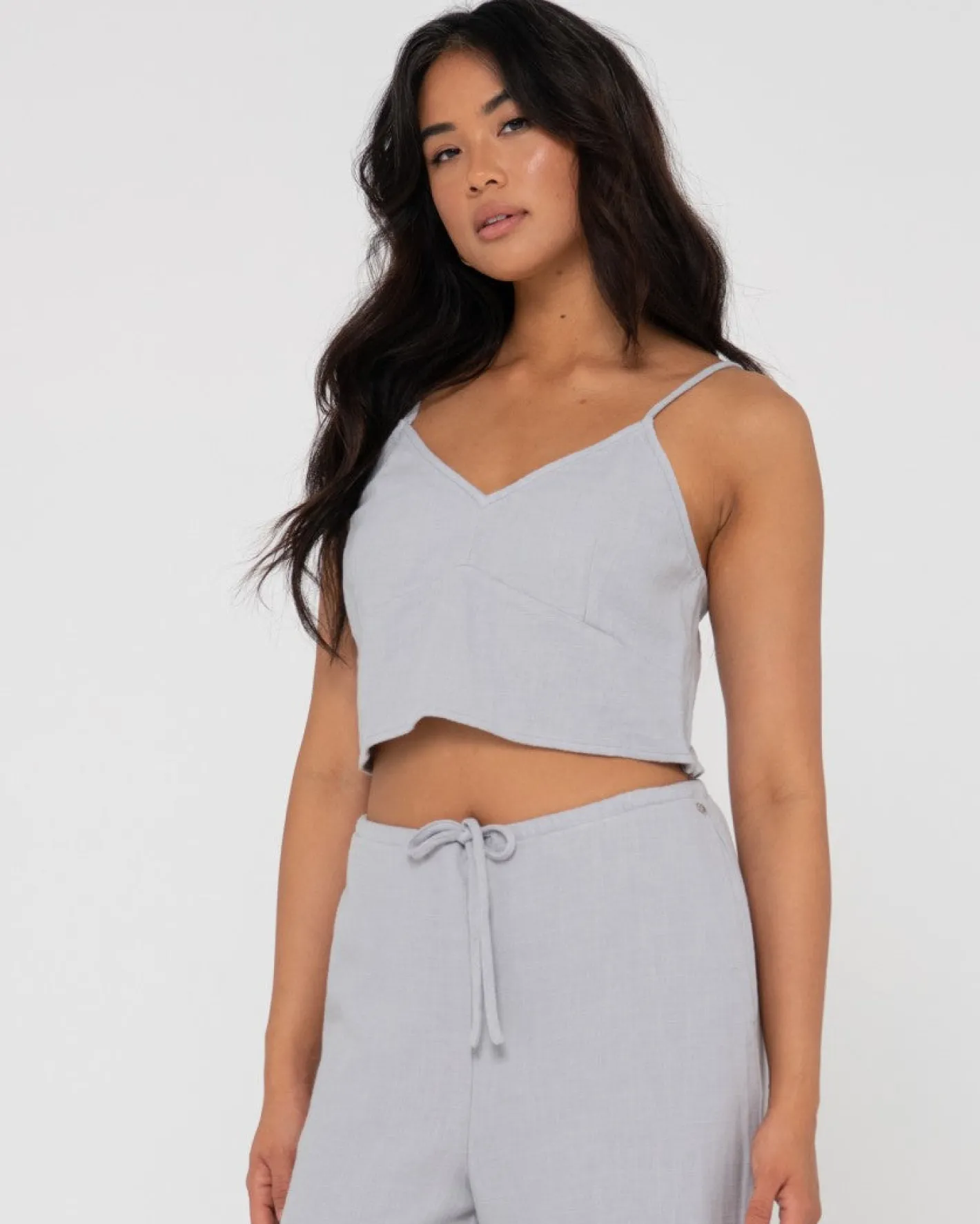 New Carolina V Neck Linen Slip Top Womens Fashion Tops