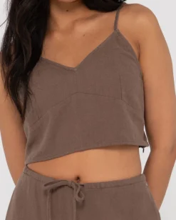 Store Carolina V Neck Linen Slip Top Womens Fashion Tops