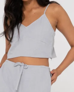 New Carolina V Neck Linen Slip Top Womens Fashion Tops