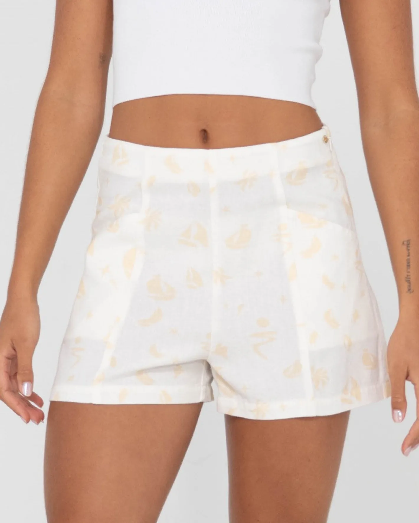 Sale Cassidy High Waisted Linen Short Womens Shorts