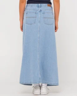 New Celeste Low Rise Denim Maxi Skirt Womens Skirts