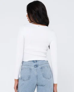 Discount Charis Low Neckline Long Sleeve Knit Top Womens Fashion Tops
