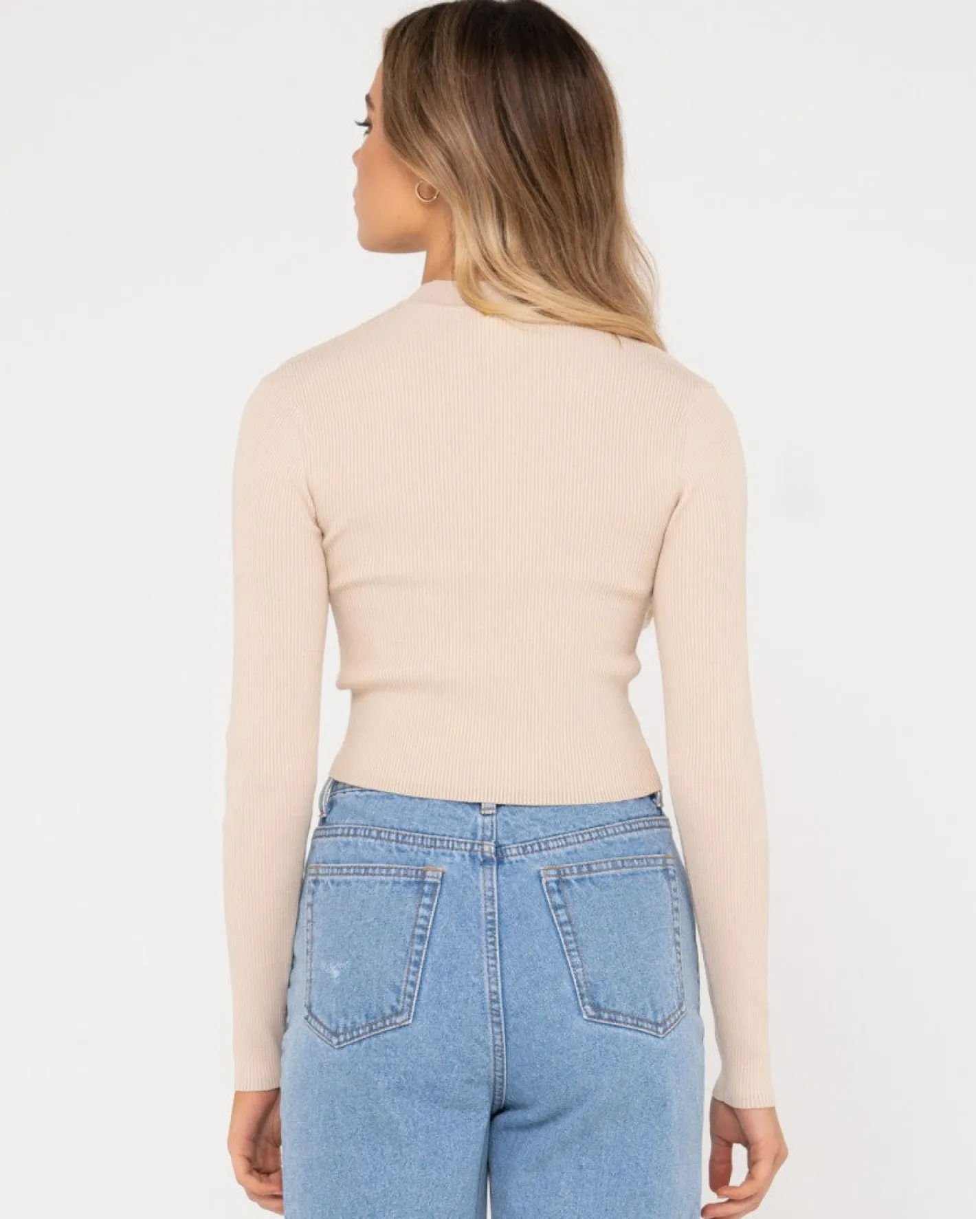 Shop Charis Mock Neck Long Sleeve Knit Top Womens Fashion Tops
