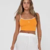 Hot Charlie Retro Contrast Cropped Tank Top Womens Tees & Tanks