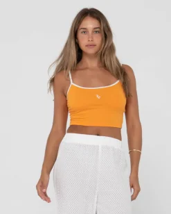 Hot Charlie Retro Contrast Cropped Tank Top Womens Tees & Tanks