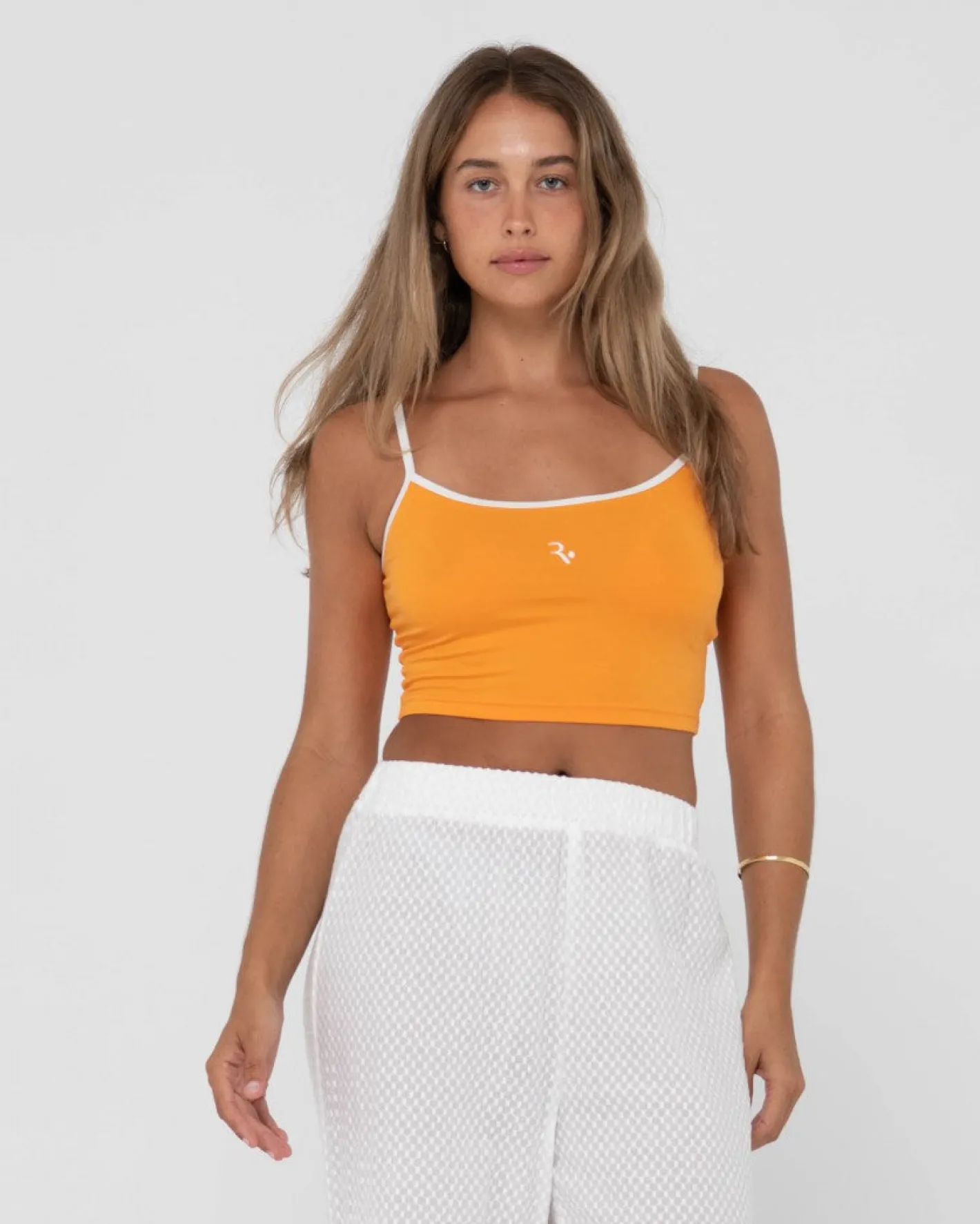 Hot Charlie Retro Contrast Cropped Tank Top Womens Tees & Tanks