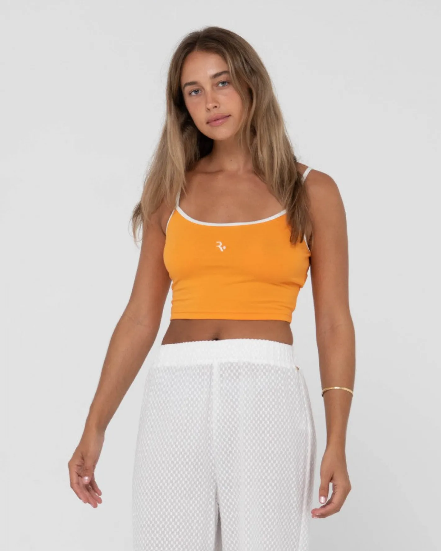 Hot Charlie Retro Contrast Cropped Tank Top Womens Tees & Tanks
