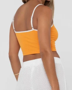 Hot Charlie Retro Contrast Cropped Tank Top Womens Tees & Tanks