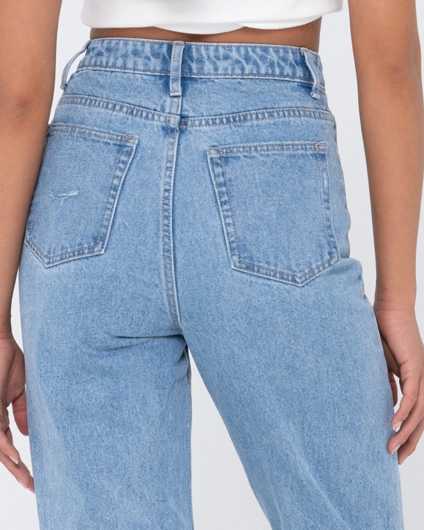 Shop Chloe High Waisted Distressed Straight Jean Womens Denim