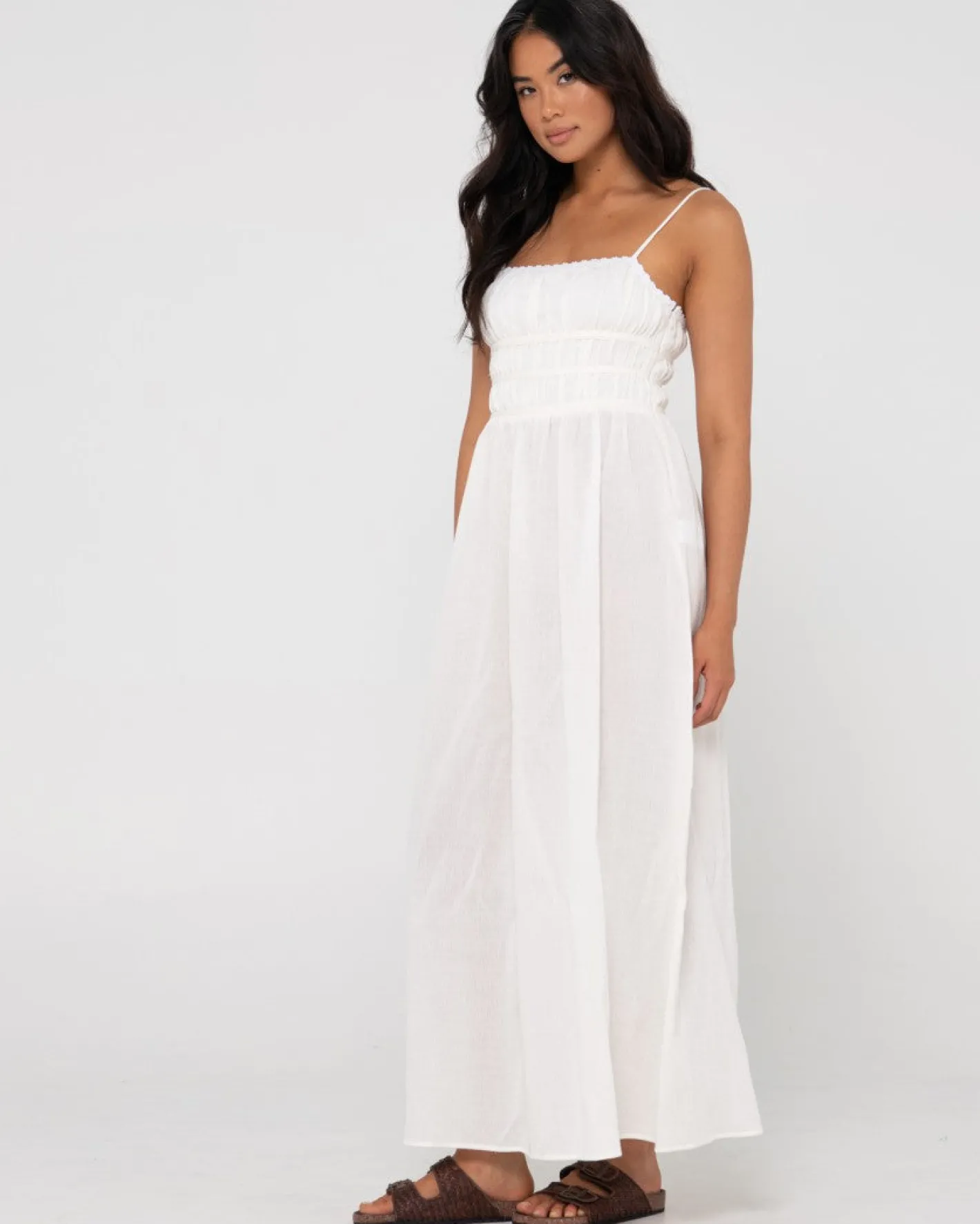 New Coco Shirred Maxi Dress Womens Overswim