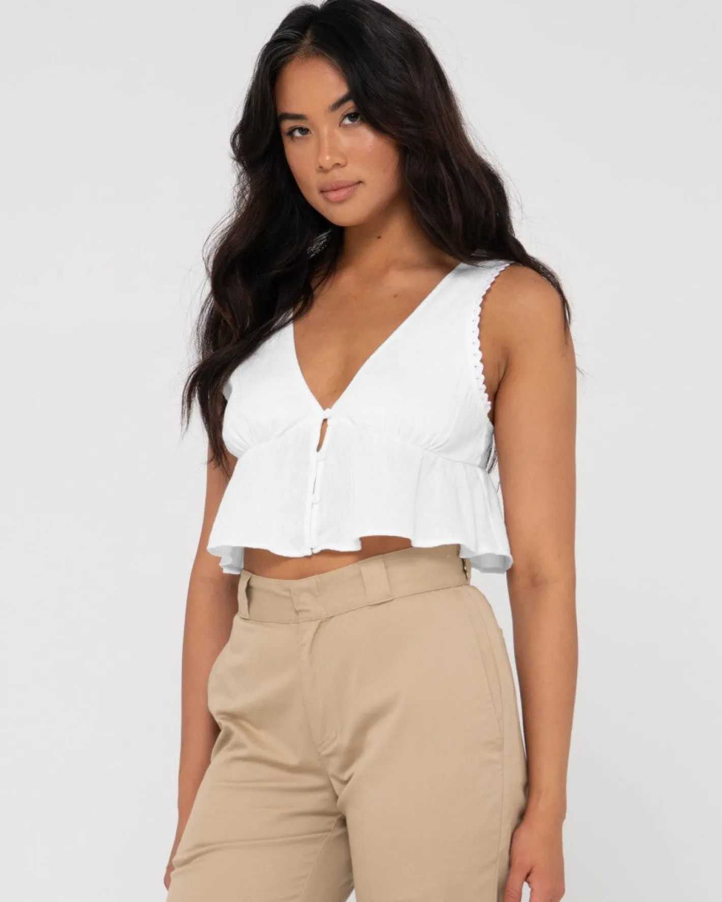 Clearance Coco V Neck Crop Top Womens Fashion Tops