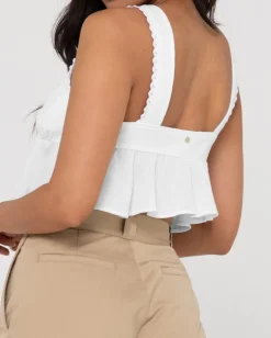 Clearance Coco V Neck Crop Top Womens Fashion Tops